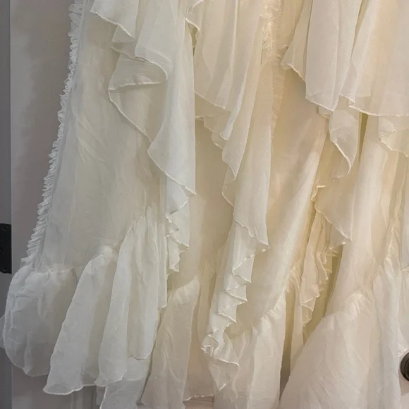 Anthropologie Cream Layered A-Line Skirt - Picture 8 of 9